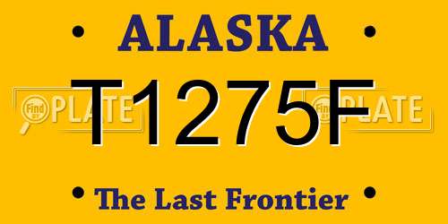 T1275F Alaska License Plate