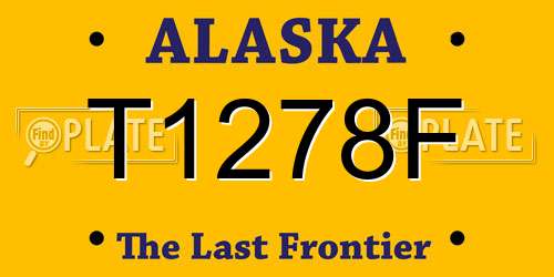 T1278F Alaska License Plate