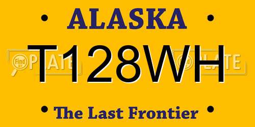 T128WH Alaska License Plate