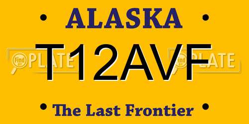 T12AVF Alaska License Plate