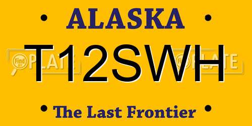 T12SWH Alaska License Plate