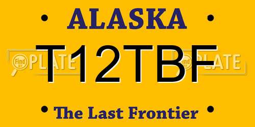 T12TBF Alaska License Plate