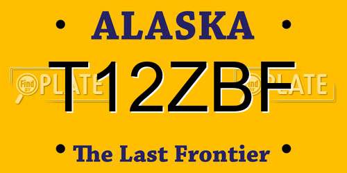 T12ZBF Alaska License Plate
