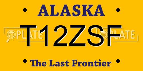 T12ZSF Alaska License Plate