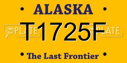 T1725F Alaska License Plate