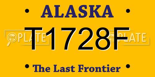 T1728F Alaska License Plate