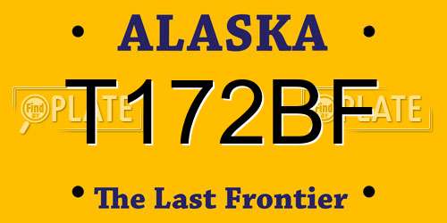 T172BF Alaska License Plate