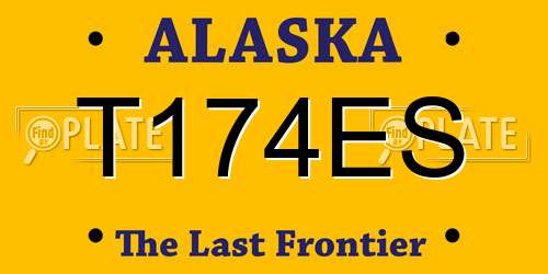 T174ES Alaska License Plate