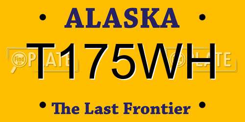 T175WH Alaska License Plate