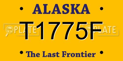 T1775F Alaska License Plate