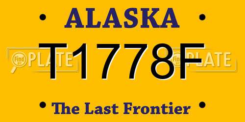 T1778F Alaska License Plate