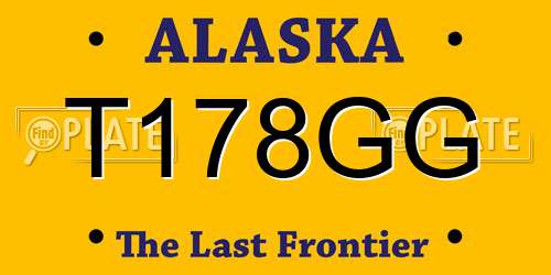 T178GG Alaska License Plate