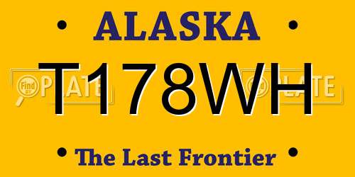 T178WH Alaska License Plate