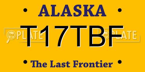 T17TBF Alaska License Plate
