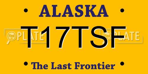 T17TSF Alaska License Plate