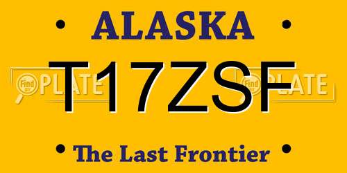 T17ZSF Alaska License Plate
