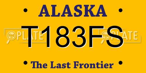 T183FS Alaska License Plate
