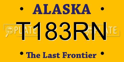 T183RN Alaska License Plate