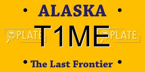 T1ME Alaska License Plate