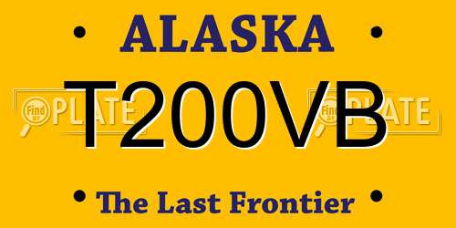 T200VB Alaska License Plate