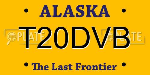 T20DVB Alaska License Plate