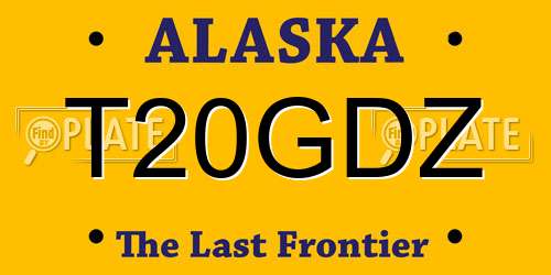 T20GDZ Alaska License Plate