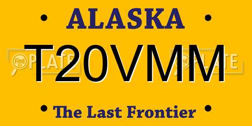 T20VMM Alaska License Plate