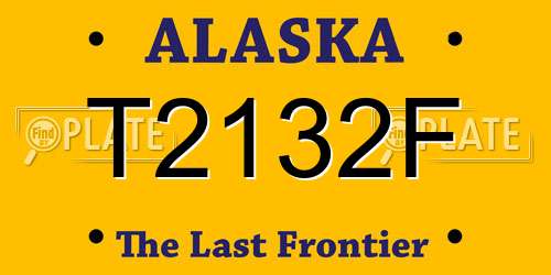 T2132F Alaska License Plate