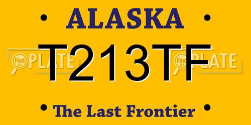 T213TF Alaska License Plate