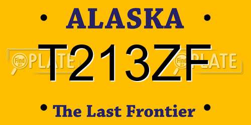 T213ZF Alaska License Plate
