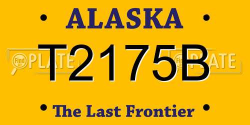 T2175B Alaska License Plate