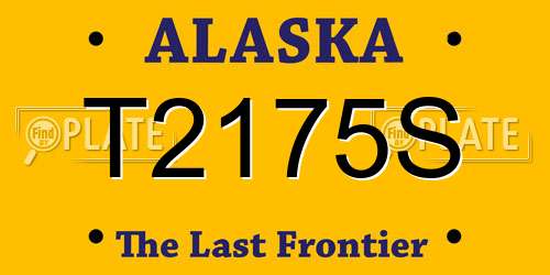 T2175S Alaska License Plate