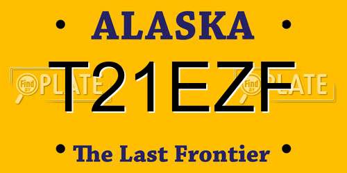 T21EZF Alaska License Plate