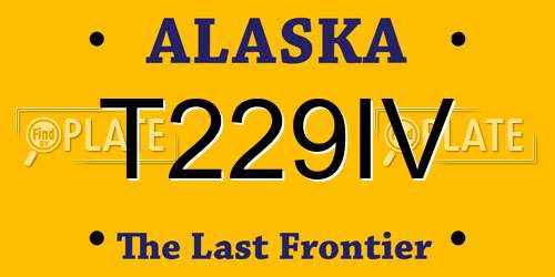 T229IV Alaska License Plate