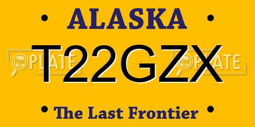 T22GZX Alaska License Plate