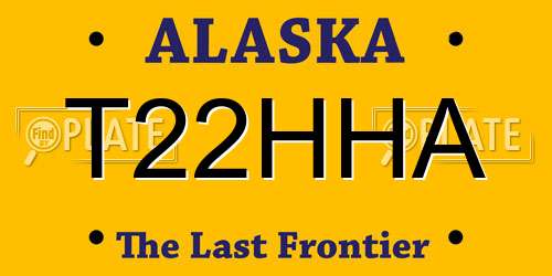 T22HHA Alaska License Plate