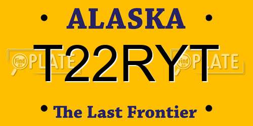 T22RYT Alaska License Plate