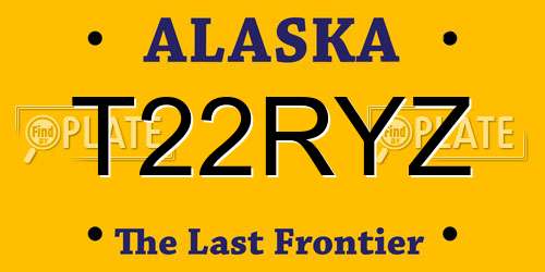 T22RYZ Alaska License Plate