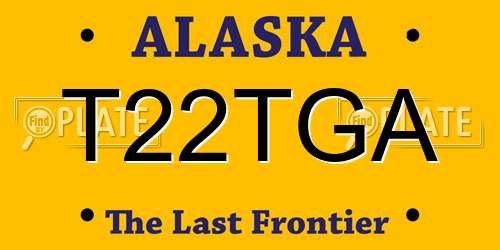 T22TGA Alaska License Plate