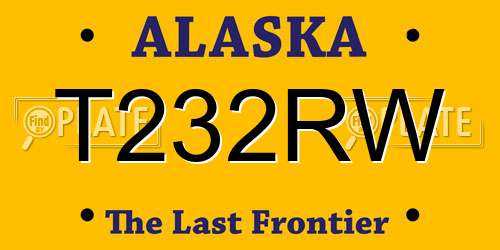 T232RW Alaska License Plate