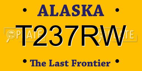 T237RW Alaska License Plate