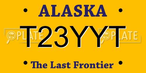 T23YYT Alaska License Plate