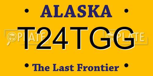 T24TGG Alaska License Plate