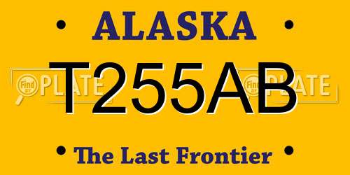 T255AB Alaska License Plate