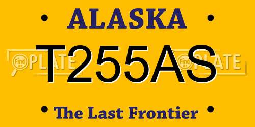 T255AS Alaska License Plate