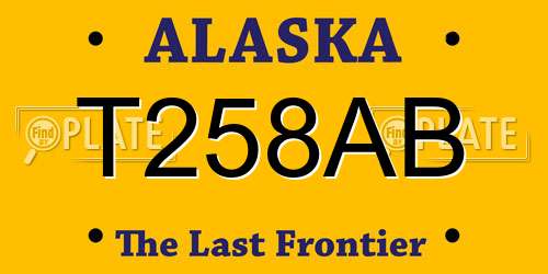 T258AB Alaska License Plate