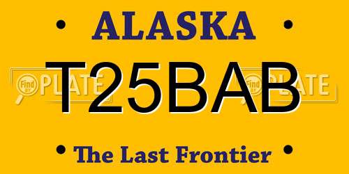 T25BAB Alaska License Plate