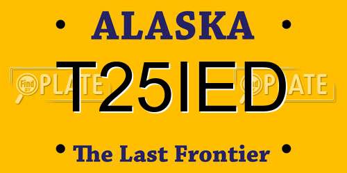 T25IED Alaska License Plate