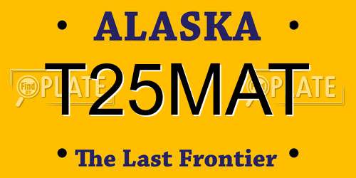 T25MAT Alaska License Plate