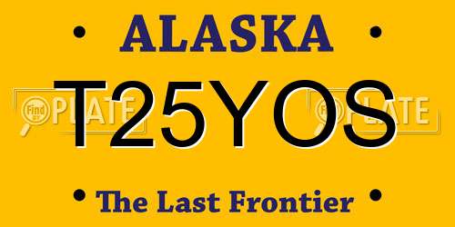 T25YOS Alaska License Plate